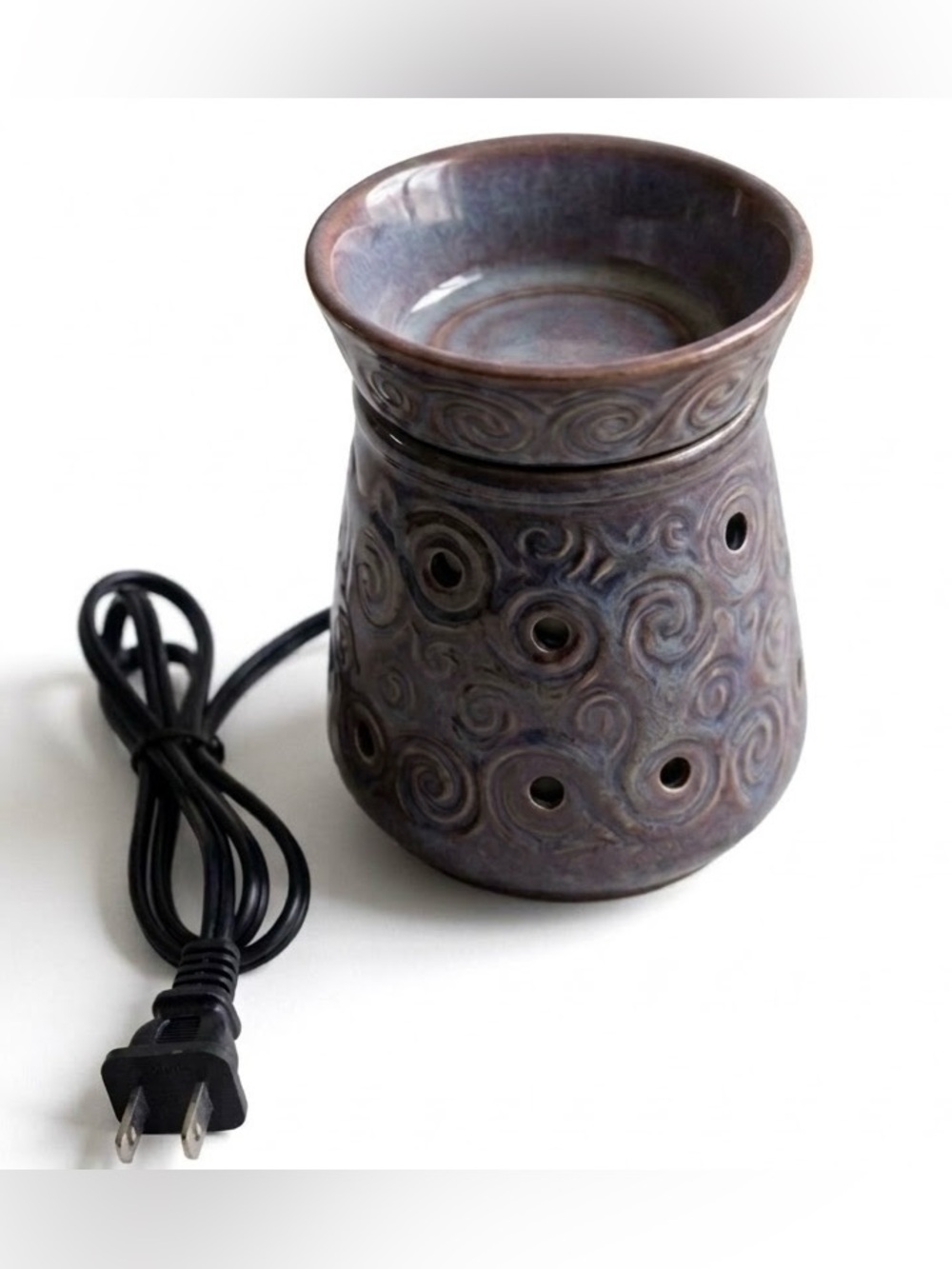 Scentsy Artisan Collection Ceramic Wax Warmer Blue Bronze Intricate Swirl